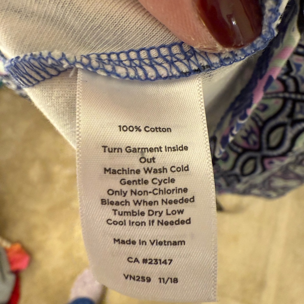 Talbots Blue and White Geometric Midi Dress - Picture 8 of 8